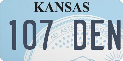 KS license plate 107DEN
