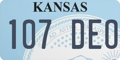KS license plate 107DEO