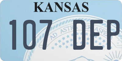 KS license plate 107DEP