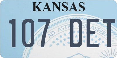KS license plate 107DET