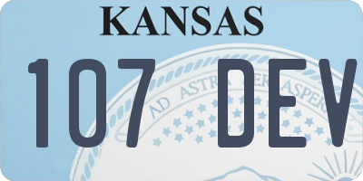 KS license plate 107DEV