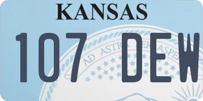 KS license plate 107DEW