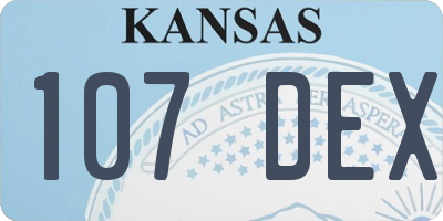 KS license plate 107DEX