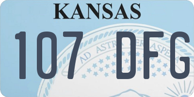 KS license plate 107DFG
