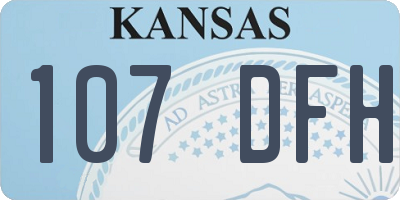KS license plate 107DFH