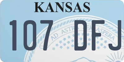 KS license plate 107DFJ