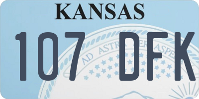 KS license plate 107DFK