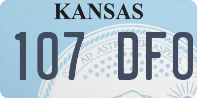 KS license plate 107DFO