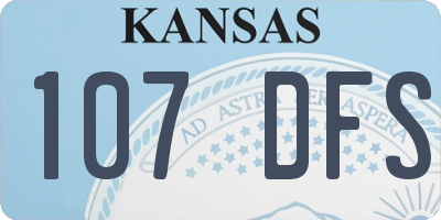 KS license plate 107DFS