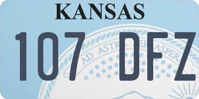 KS license plate 107DFZ