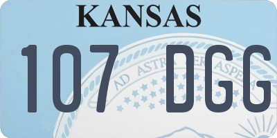 KS license plate 107DGG