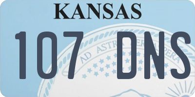 KS license plate 107DNS