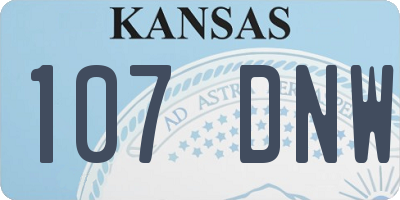 KS license plate 107DNW