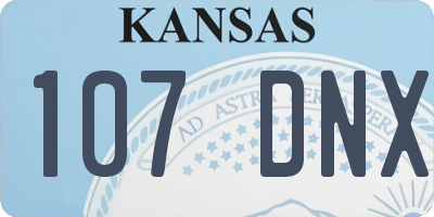 KS license plate 107DNX