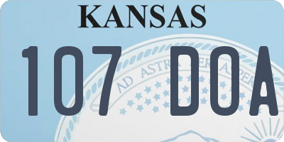 KS license plate 107DOA