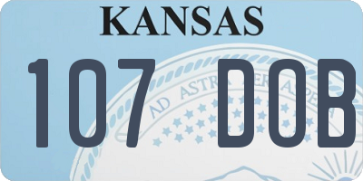 KS license plate 107DOB