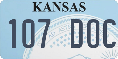 KS license plate 107DOC