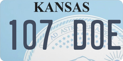 KS license plate 107DOE