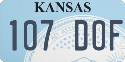 KS license plate 107DOF