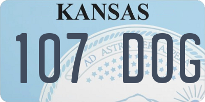 KS license plate 107DOG