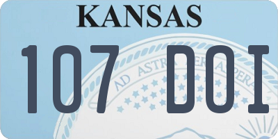 KS license plate 107DOI