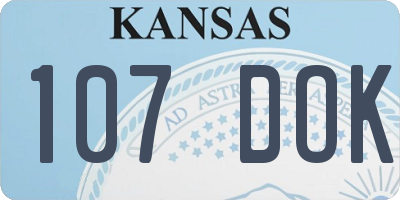 KS license plate 107DOK
