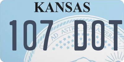 KS license plate 107DOT