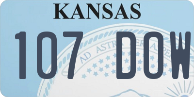 KS license plate 107DOW