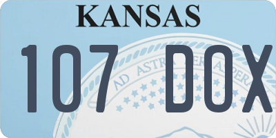KS license plate 107DOX