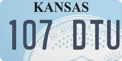 KS license plate 107DTU
