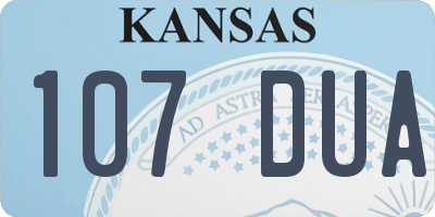 KS license plate 107DUA