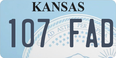 KS license plate 107FAD