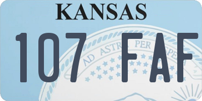 KS license plate 107FAF