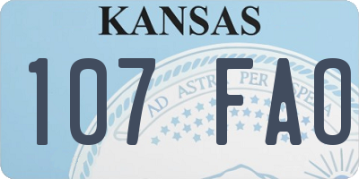 KS license plate 107FAO