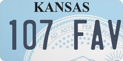 KS license plate 107FAV