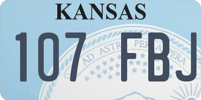 KS license plate 107FBJ