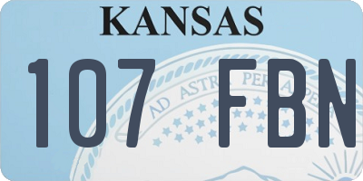 KS license plate 107FBN