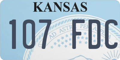 KS license plate 107FDC