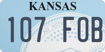 KS license plate 107FOB