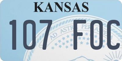 KS license plate 107FOC