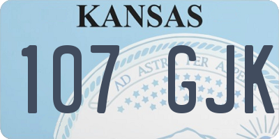 KS license plate 107GJK