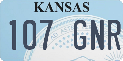 KS license plate 107GNR