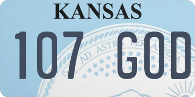 KS license plate 107GOD