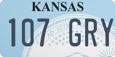 KS license plate 107GRY