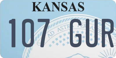 KS license plate 107GUR