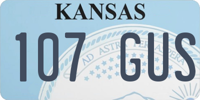 KS license plate 107GUS