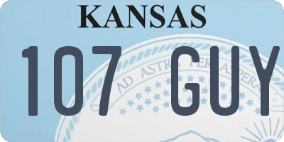 KS license plate 107GUY