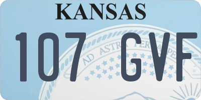 KS license plate 107GVF