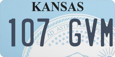 KS license plate 107GVM