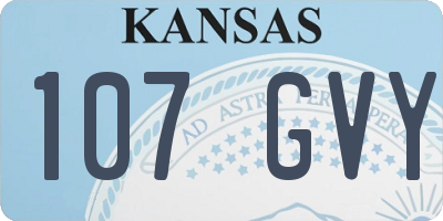 KS license plate 107GVY
